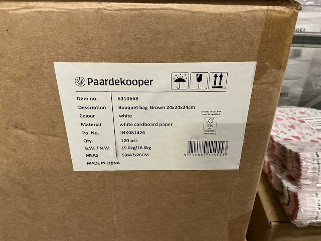 Partij bouquet bags brown 24x24x24cm (720x) - afbeelding 7 van  8