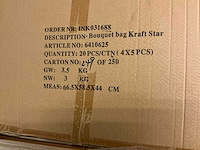 Partij bouquet bags kraft star 26/26x11/11x30cm (160x) - afbeelding 3 van  5