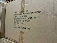 Partij bouquet bags kraft star 26/26x11/11x30cm (160x) - afbeelding 3 van  3