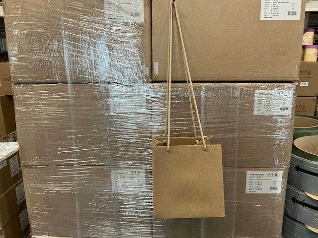 Partij bouquet ribbel bags 24x24x24cm brown (2400x) - afbeelding 1 van  6