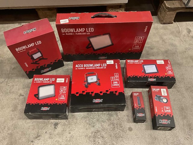 Partij bouw- & zaklampen, 7 stuks - afbeelding 1 van  6