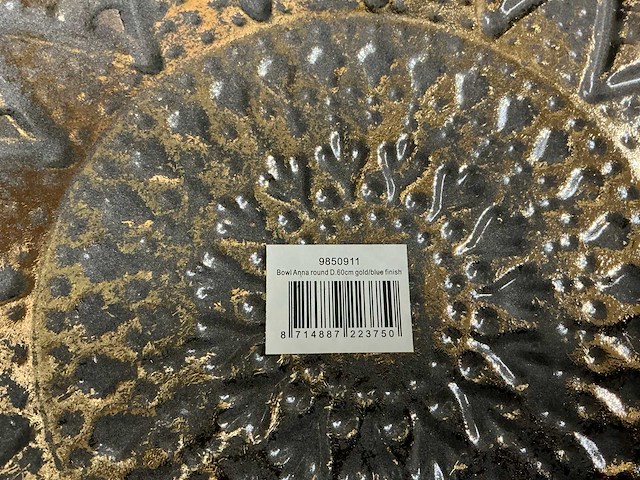 Partij bowl anna round d60cm gold/blue finish (24x) - afbeelding 2 van  3