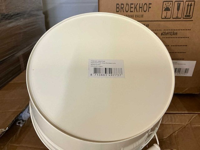 Partij bowl bordeaux zinc ø25xh10,5cm cream (740x) - afbeelding 3 van  5
