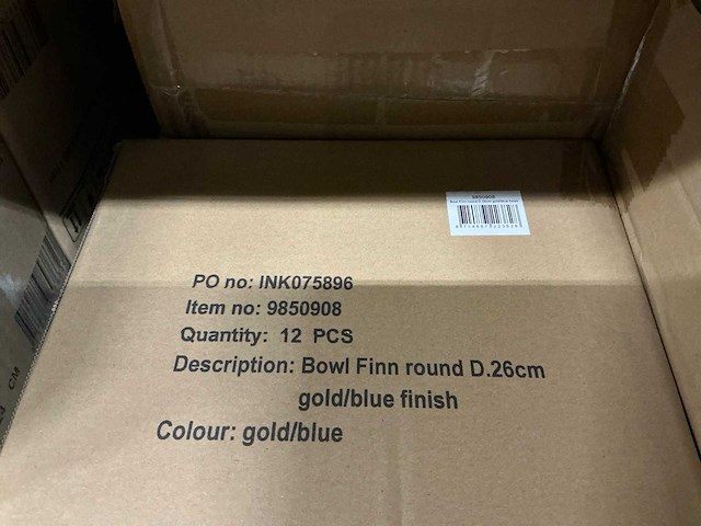 Partij bowl finn round d26cm gold/blue finish (111x) - afbeelding 3 van  3