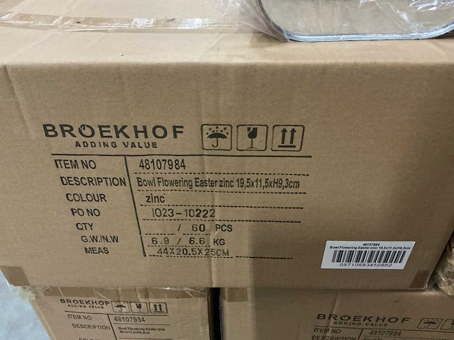 Partij bowl flowering easter zinc 19,5x11,5xh9,3cm (740x) - afbeelding 4 van  4