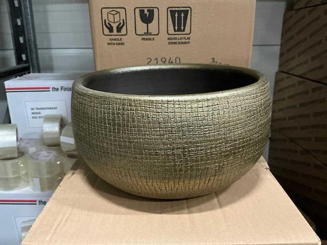 Partij bowl mira 29x14cm gold (16x) - afbeelding 1 van  5