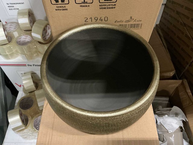 Partij bowl mira 29x14cm gold (16x) - afbeelding 2 van  5