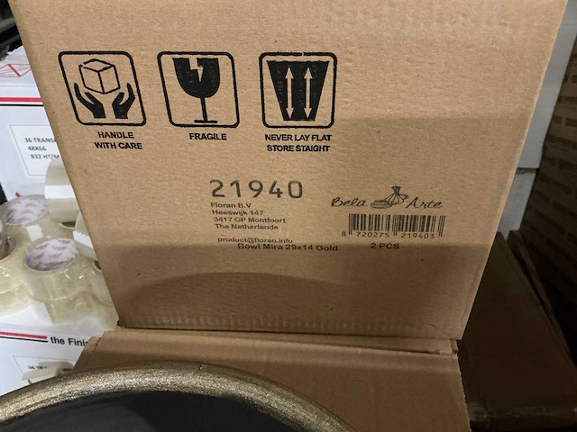 Partij bowl mira 29x14cm gold (40x) - afbeelding 3 van  3