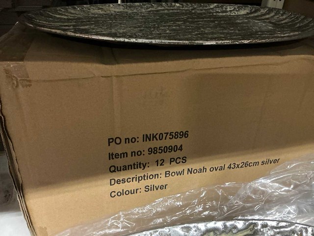 Partij bowl noah oval 43x26cm silver (24x) - afbeelding 3 van  3