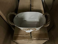 Partij bowl oxford zinc ant. creme 24,5x15xh9cm (90x) - afbeelding 2 van  5