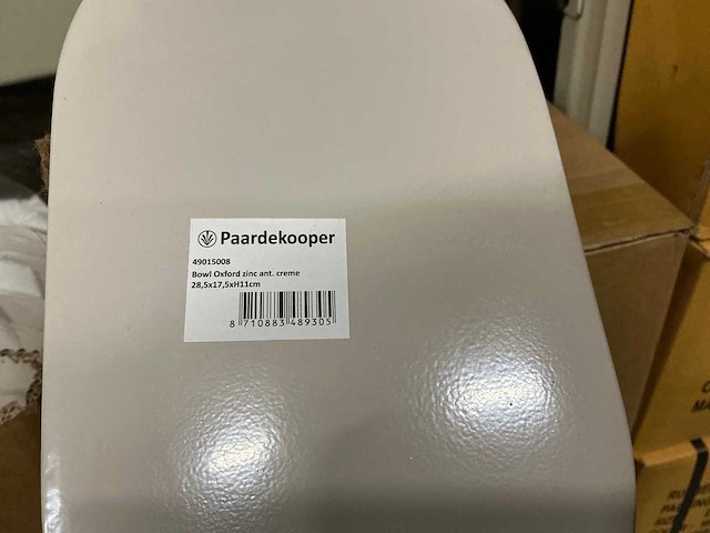 Partij bowl oxford zinc ant. creme 28,5x17,5xh11cm (120x) - afbeelding 2 van  4