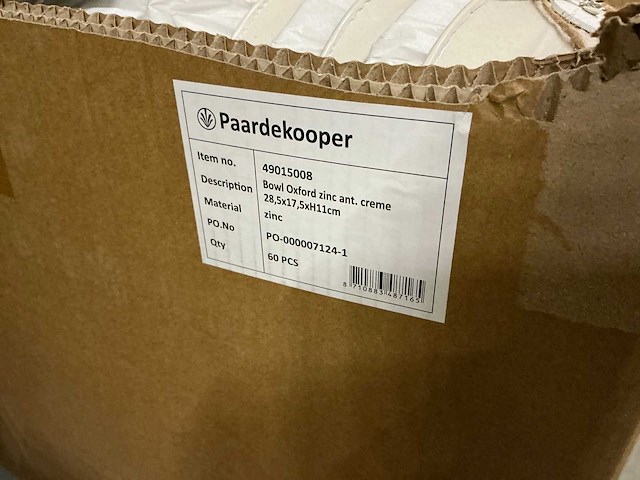 Partij bowl oxford zinc ant. creme 28,5x17,5xh11cm (120x) - afbeelding 4 van  4