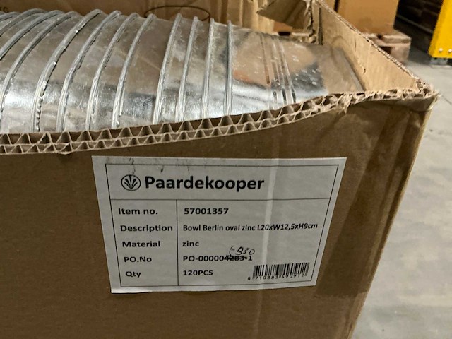 Partij bowls berln oval zinc l20xw12,5xh9cm (120x) - afbeelding 3 van  3