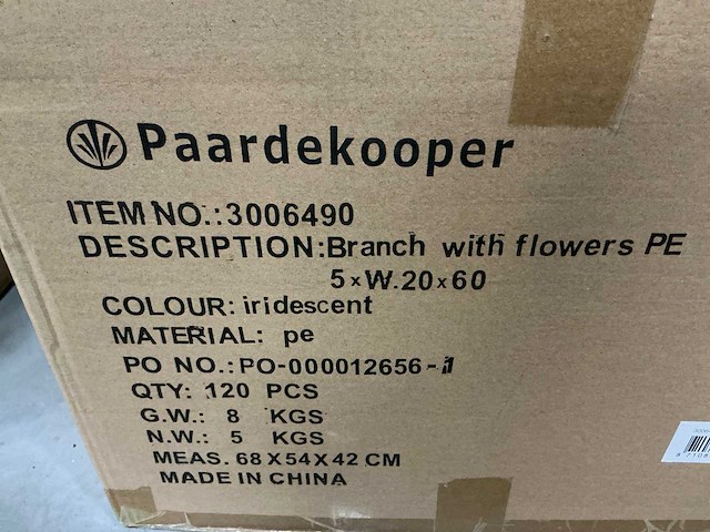 Partij branch with flowers 5xw20x60 iridescent (110x) - afbeelding 5 van  5