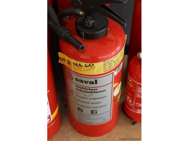 Partij brandblussers, diverse soorten o.a. 6kg abc poeder & 9ltr schuim - afbeelding 2 van  7