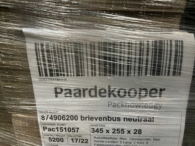 Partij brievenbusdozen 345x255x28mm (5000x) - afbeelding 3 van  5