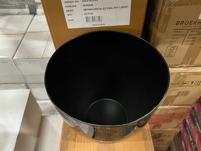 Partij brown speckles oval pot large (18x) - afbeelding 2 van  4