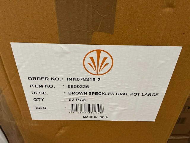 Partij brown speckles oval pot large (18x) - afbeelding 4 van  4