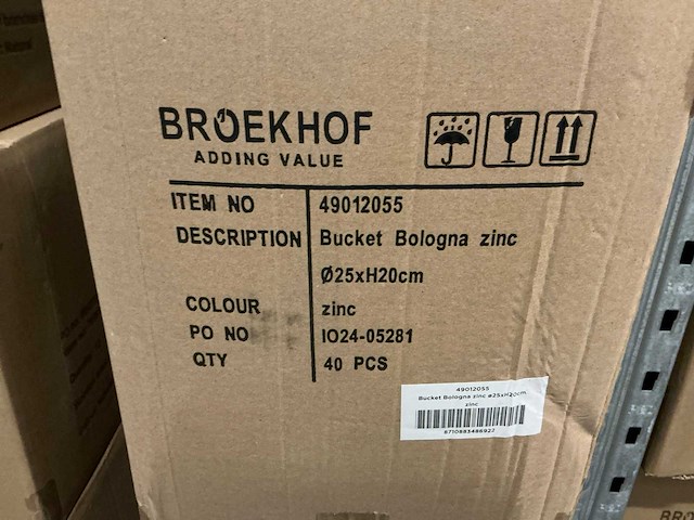 Partij bucket bologna zinc ø25xh20cm (160x) - afbeelding 5 van  5