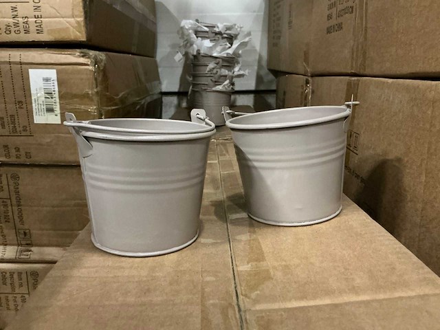 Partij bucket sevilla zinc ø10,3xh8,5cm es9 taupe matt (720x) - afbeelding 1 van  5