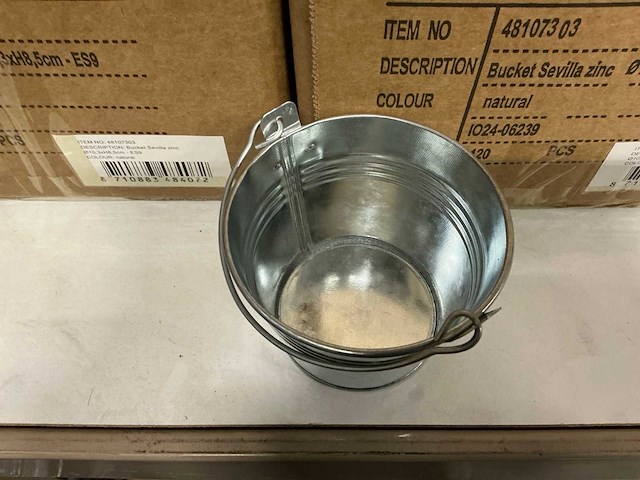 Partij bucket sevilla zinc ø10,3xh8,5cm natural (360x) - afbeelding 2 van  5