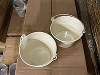 Partij bucket sevilla zinc ø11,7xh9cm es10.5 cream gloss (930x) - afbeelding 2 van  5