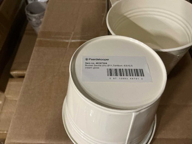 Partij bucket sevilla zinc ø11,7xh9cm es10.5 cream gloss (930x) - afbeelding 3 van  5