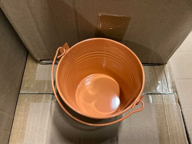 Partij bucket sevilla zinc ø11,7xh9cm orange gloss (1800x) - afbeelding 2 van  5
