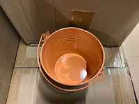 Partij bucket sevilla zinc ø11,7xh9cm orange gloss (1800x) - afbeelding 2 van  5