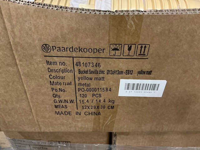 Partij bucket sevilla zinc ø13xh13cm es12 yellow matt (2160x) - afbeelding 4 van  4