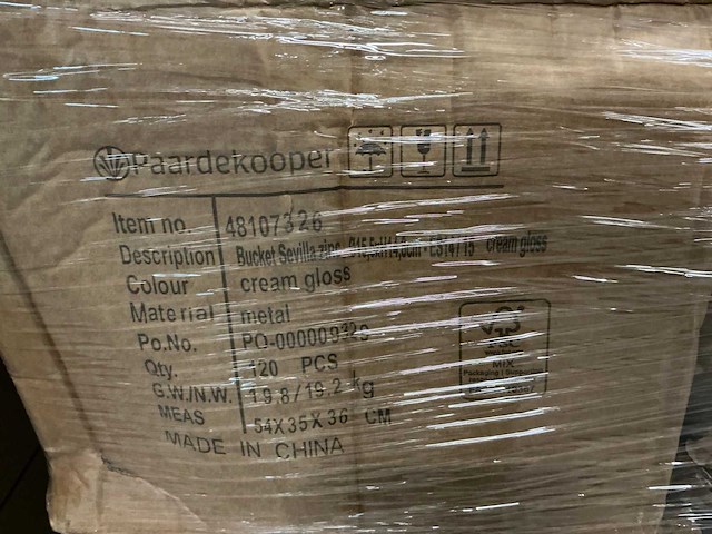 Partij bucket sevilla zinc ø15,5xh14,8cm es14/15 cream gloss (1440x) - afbeelding 5 van  5