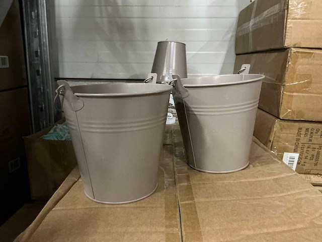 Partij bucket sevilla zinc ø15,5xh14,8cm es14/15 taupe matt (420x) - afbeelding 1 van  6