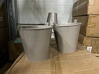 Partij bucket sevilla zinc ø15,5xh14,8cm es14/15 taupe matt (420x) - afbeelding 1 van  6