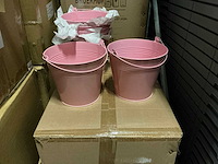 Partij bucket sevilla zinc ø17,8xh15,8cm -es17 pink gloss (440x) - afbeelding 2 van  7