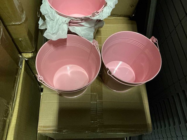 Partij bucket sevilla zinc ø17,8xh15,8cm -es17 pink gloss (440x) - afbeelding 6 van  7