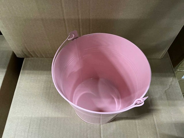 Partij bucket sevilla zinc ø17,8xh15,8cm es17 pink gloss (320x) - afbeelding 2 van  5