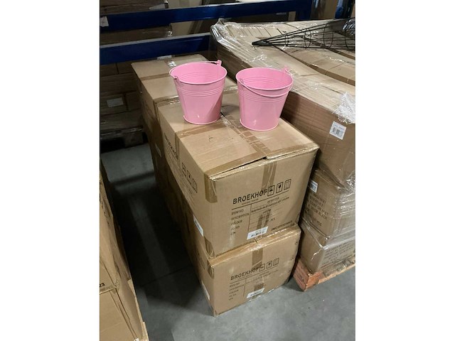 Partij bucket sevilla zinc ø17,8xh15,8cm es17 pink gloss (320x) - afbeelding 4 van  5