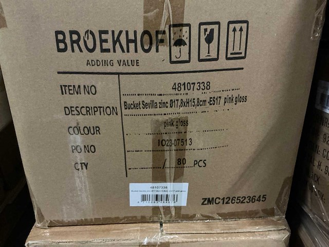 Partij bucket sevilla zinc ø17,8xh15,8cm es17 pink gloss (320x) - afbeelding 5 van  5