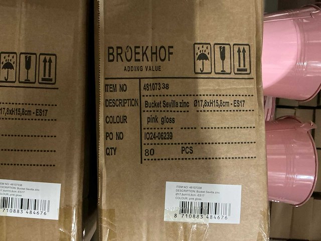 Partij bucket sevilla zinc ø17,8xh15,8cm es17 pink gloss (640x) - afbeelding 5 van  5