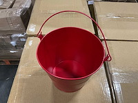Partij bucket sevilla zinc ø17,8xh15,8cm red matt (1520x) - afbeelding 2 van  5