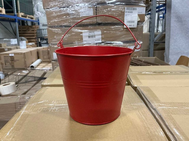 Partij bucket sevilla zinc ø17,8xh15,8cm red matt (160x) - afbeelding 1 van  2
