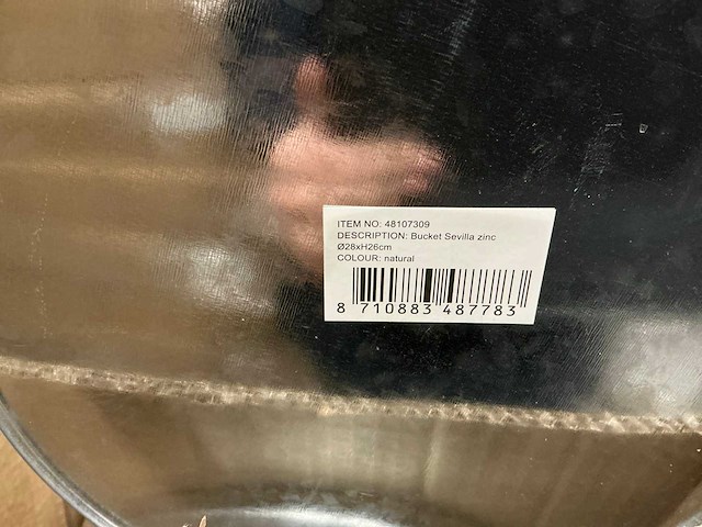 Partij bucket sevilla zinc ø28xh26cm (80x) - afbeelding 3 van  5