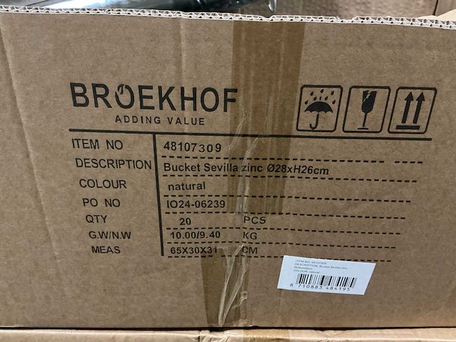 Partij bucket sevilla zinc ø28xh26cm (80x) - afbeelding 5 van  5
