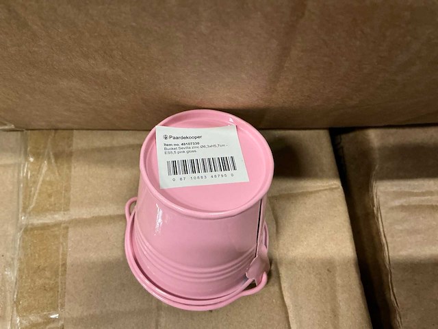 Partij bucket sevilla zinc ø6,3xh5,7cm es5,5 pink gloss (2160x) - afbeelding 2 van  4