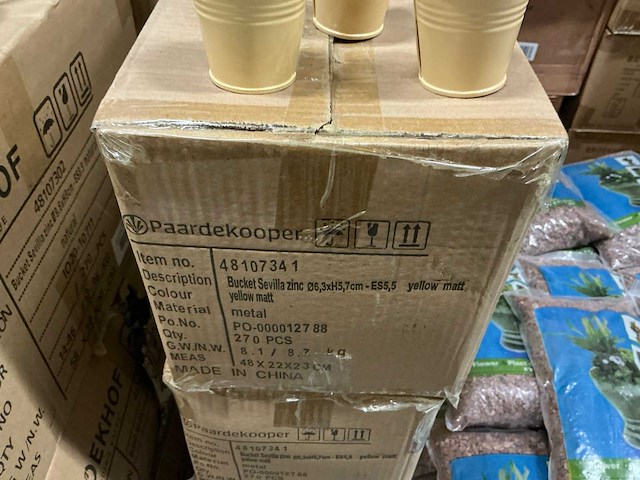 Partij bucket sevilla zinc ø6,3xh5,7cm yellow mat metal (2160x) - afbeelding 4 van  4