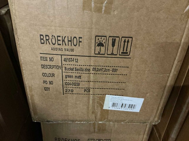 Partij bucket sevilla zinc ø8,2xh7,2cm - es7 green matt (1080x) - afbeelding 6 van  6