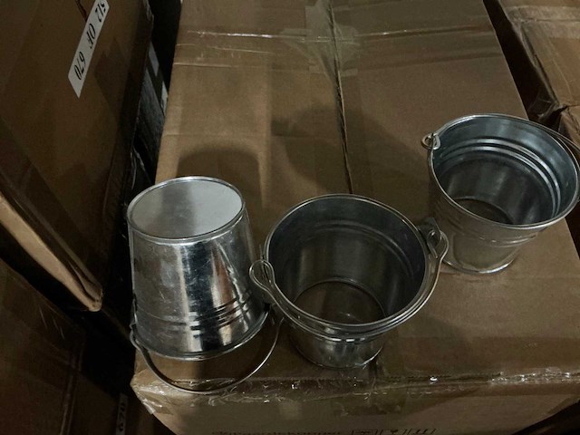 Partij bucket sevilla zinc ø8,2xh7,2cm es7 naturel (1500x) - afbeelding 2 van  4