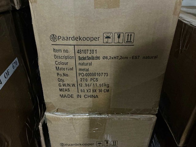 Partij bucket sevilla zinc ø8,2xh7,2cm es7 naturel (1500x) - afbeelding 4 van  4