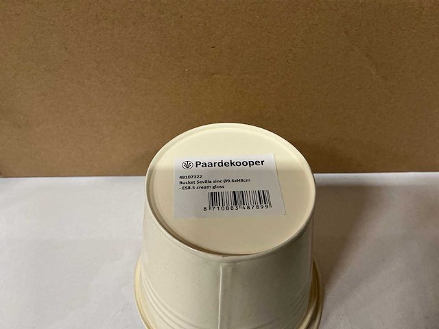 Partij bucket sevilla zinc ø9,6xh8cm es8,5 cream gloss (1080x) - afbeelding 3 van  5