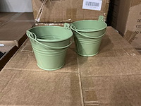 Partij bucket sevilla zinc ø9,6xh8cm es8,5 green matt (1890x) - afbeelding 1 van  5